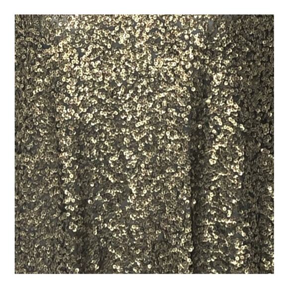 Silence + Noise Gold Sequin & Mesh Short Sleeve Party Blouse Size Small - Picture 10 of 16